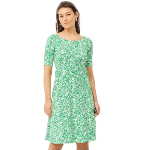 $5💚Bundled Ellos Green and White Floral Midi Dress - Picture 1 of 7
